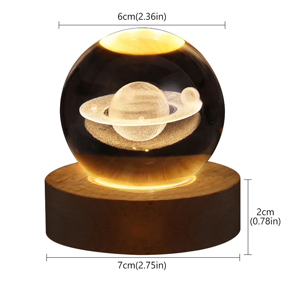 LED Night Light Galaxy Crystal Ball Table Lamp 3D Planet Moon Glowing Planetary Bedside Light Bedroom Home Decor Christmas Gift