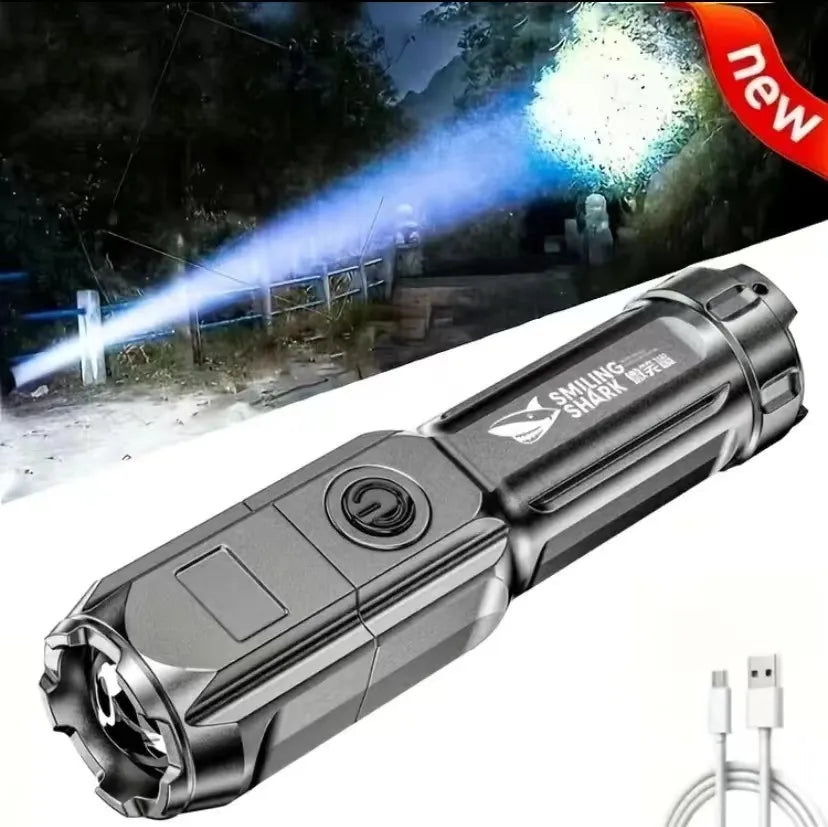Powerful USB Rechargeable LED Flashlight