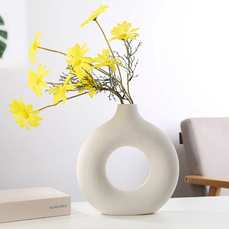 Circular Hollow Ceramic Vase