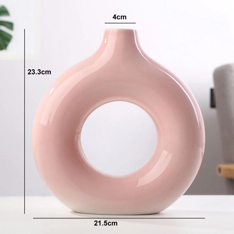 Circular Hollow Ceramic Vase