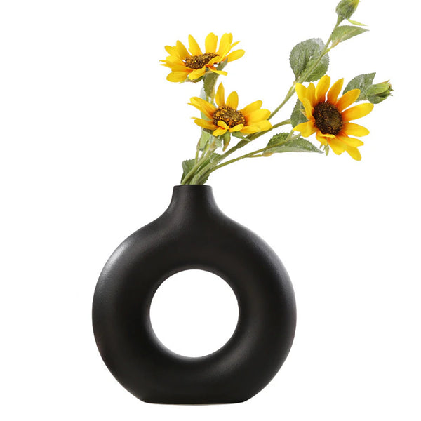 Circular Hollow Ceramic Vase