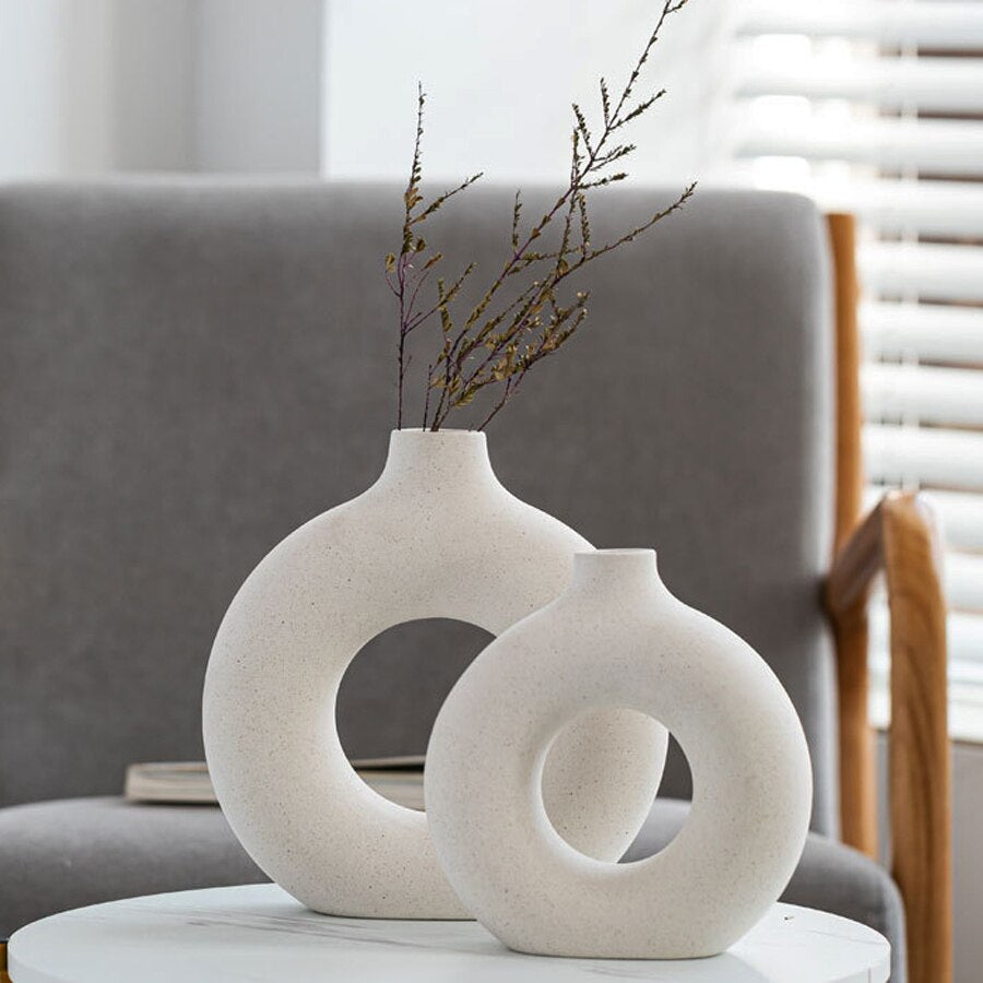 Circular Hollow Ceramic Vase