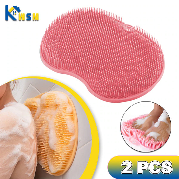 2 PCS All-in-1 Shower: Exfoliate, Massage, Cleanse Non-Slip Bath Mat 