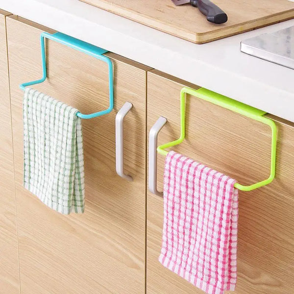 1Pcs Plastic Hanging Holder Multifunction Towel Rack Cupboard Cabinet Door Back Home Storage Organizer Kitchen Accessories